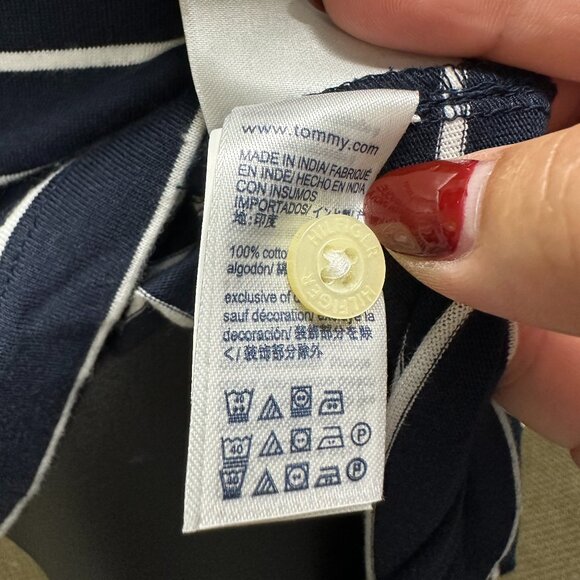 NWT! Tommy Hilfiger Men’s Stripe Polo Short In Navy/White Size XS/S/M/L - Picture 5 of 6